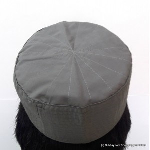 Grey Cotton Woven AKA Junaid Jamshed [Cloth Contrasting] Prayer Cap / Kufi CHM-62